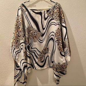 Kaelyn-Max Pattern Print Shawl Top